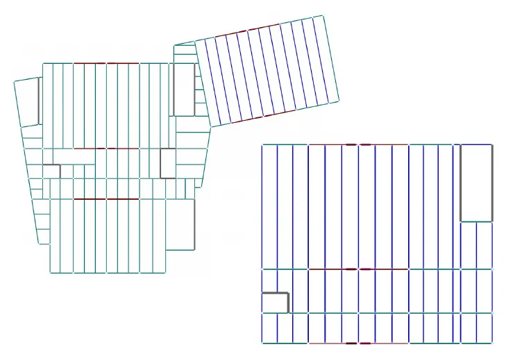 Typical floor framing plan with open-web joists highlighted